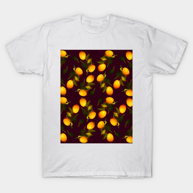 Seamless watercolour lemon pattern T-Shirt by shikita_a